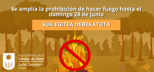 Imagen de la noticia: La prohibición de hacer fuego al aire libre se amplía hasta el domingo 28 de junio