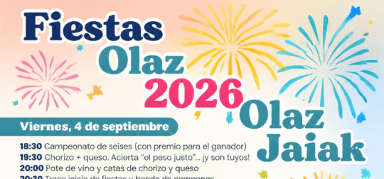Imagen de la noticia: Olaz celebra sus fiestas del 4 al 6 de septiembre: tres días para disfrutar y encontrarnos