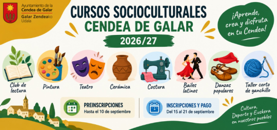 Imagen de la noticia: Los cursos socioculturales de la Cendea abren sus inscripciones para 2026/27